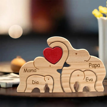 Elephant Home Custom Name Puzzle Ornament DIY Wooden Elephant Puzzle