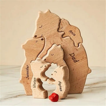 Wooden Bear Home Art Puzzle Personalized Custom Birthday Gift Art Puzzle