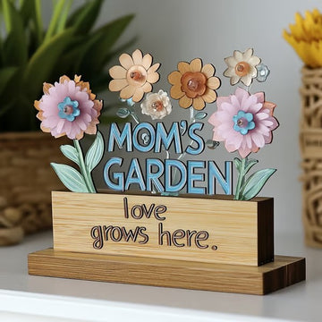 'Love Grows Here' Wooden Keepsake, Hand-Painted Mother’s Day Gift from the Heart