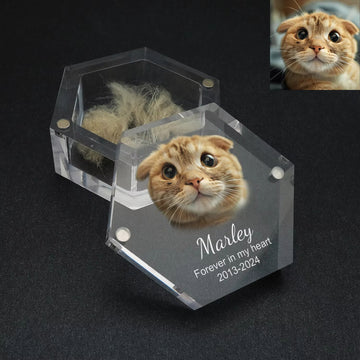Personalized Keepsake Box with Photo Customized Pet Hair Box