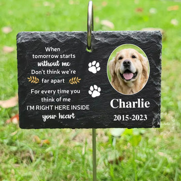 Personalized Pet Memorial Garden Stone Custom Dog Photo Name Grave Stone
