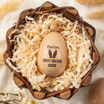 Personalized Musical Wooden Easter Egg Shakers, Engraved Egg Shaker Kids