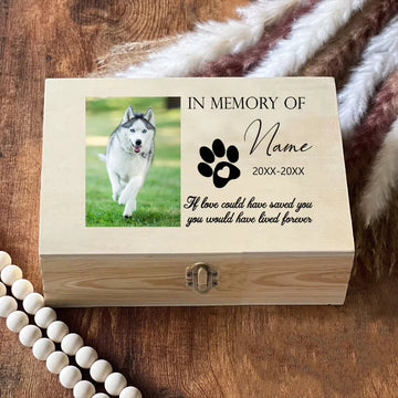 Personalized Pet Urn Customize Name Dog Memory Wood Box