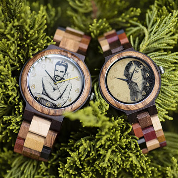 Wood Watch Men Women Quartz Wristwatch Couple Timepiece Clock