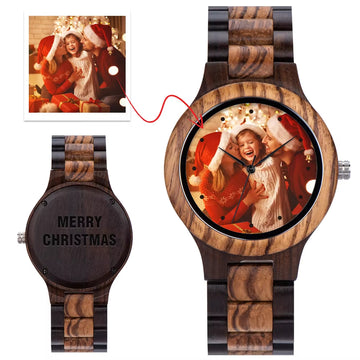 Personalized Photo Watches for Men Women Unique Wooden Wristwatch
