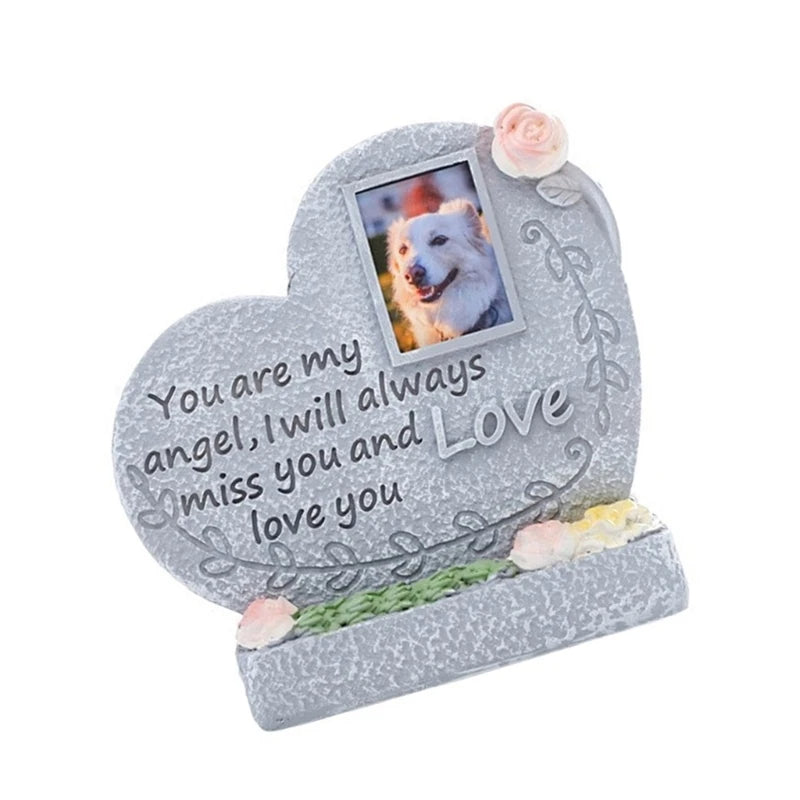 Engraved Pet Memorial Tombstone for Garden Resin Grave Marker for Passed Animals