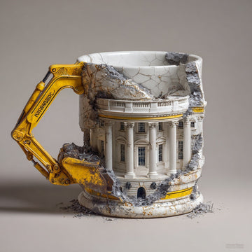 "Someone Lied" Demolition Mug – 3D Sculpted Ceramic Mug