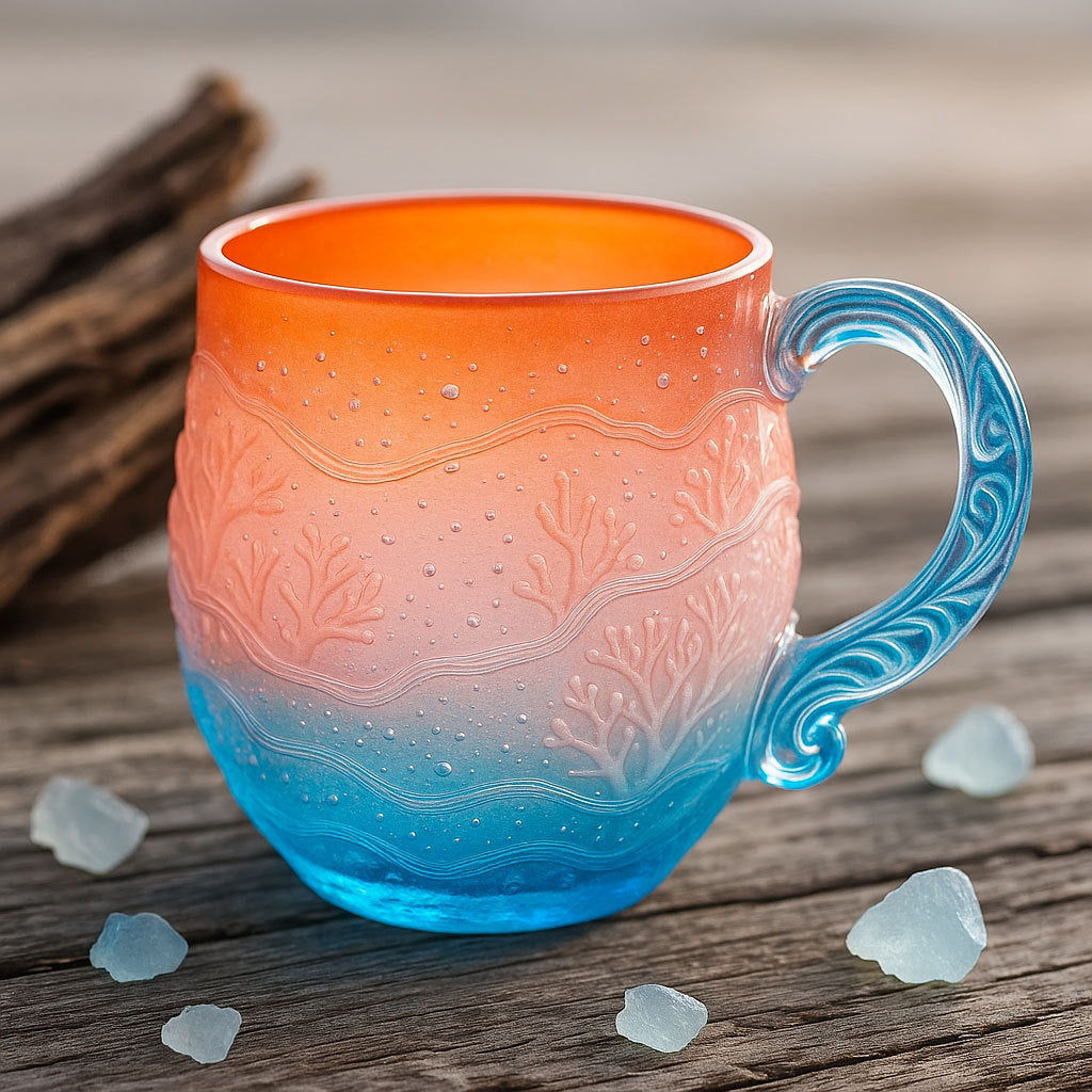 Ocean Sunset Gradient Glass Mug