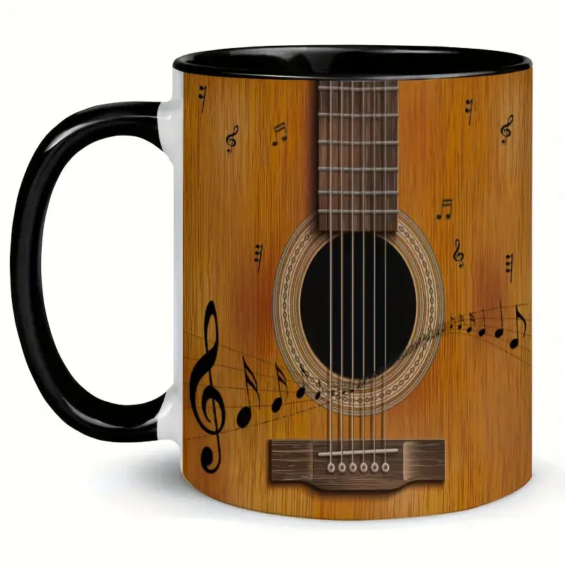 Ceramic Coffee Mug with Guitar Design