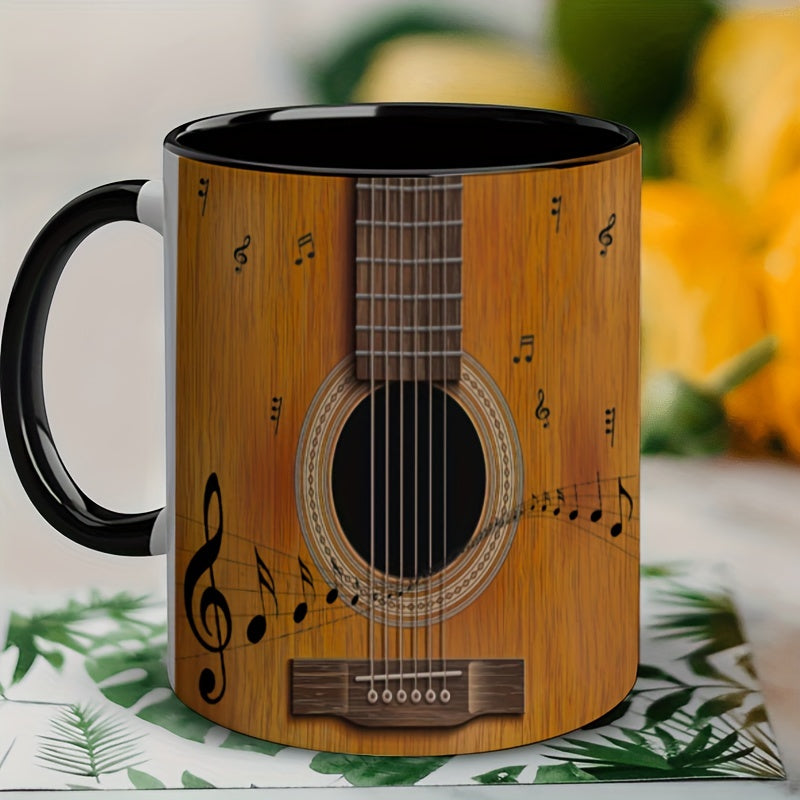 Ceramic Coffee Mug with Guitar Design