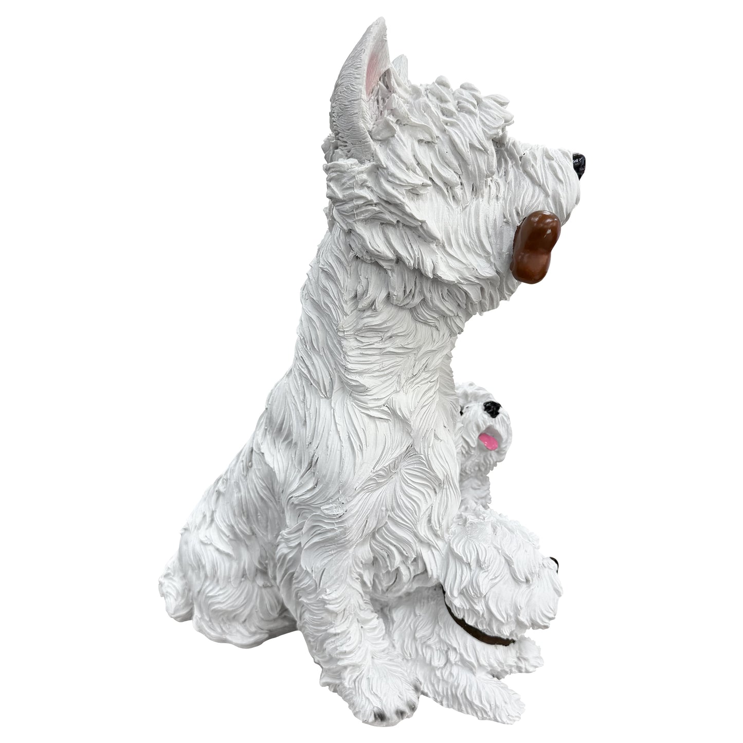 West Highland White Terrier Family Garden Statue Westie Dog Yard Decor Gift