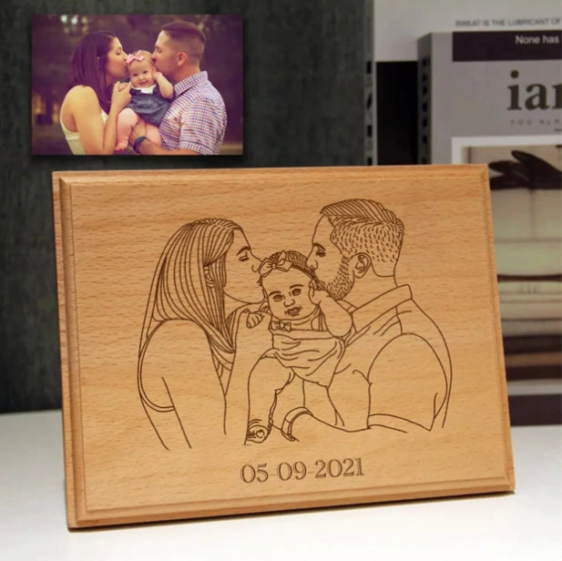 Custom Wooden Photo Frames Vintage Home Decor Personalized Printed Photos