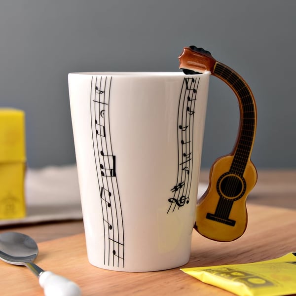 Novelty Guitar Ceramic Mug