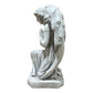 Kneeling Praying Angel Statue, Antique Stone White Resin Figurine, Religious Memorial Garden Decor, Indoor Home Angel Ornament