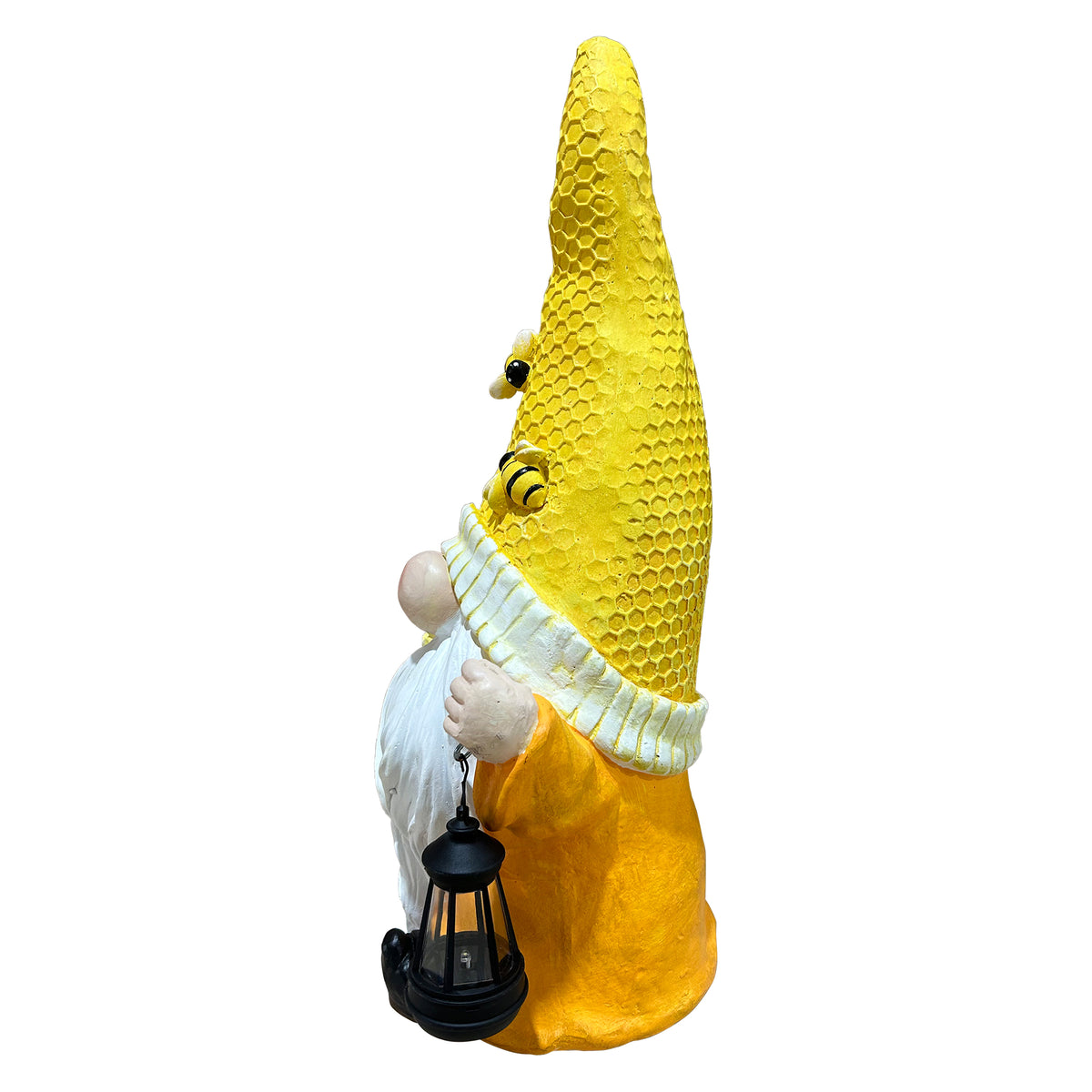 Bee Gnome Statue , Honeycomb Garden Gnome Decor, Gift for Plant & Bee Lovers