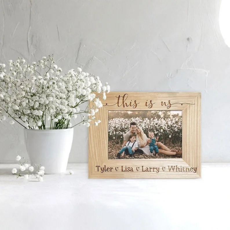 Personalized Engraved Wooden Photo Frame, 6x4 Inches