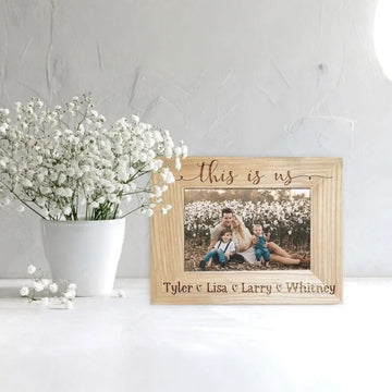 Personalized Engraved Wooden Photo Frame, 6x4 Inches