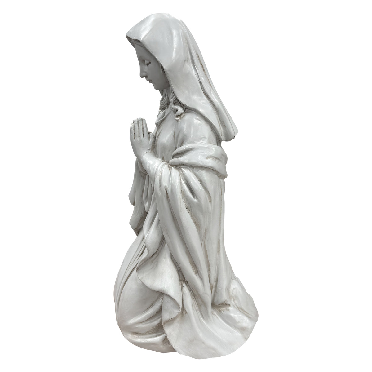 Kneeling Praying Virgin Mary Resin Statue, Religious Altar Decor, Spiritual Gift for Believers