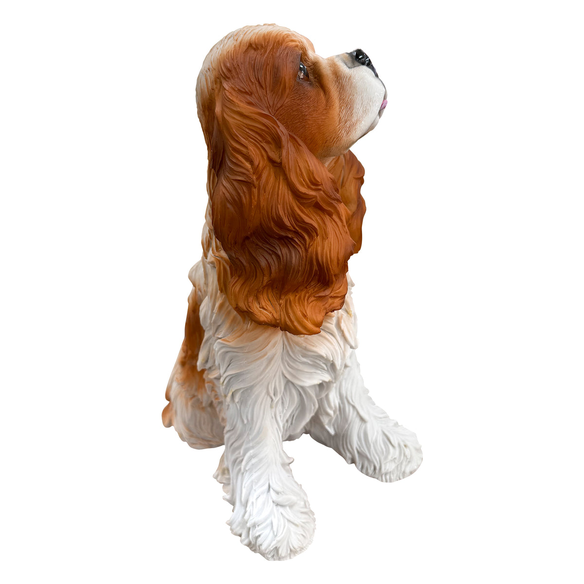 Lifelike Cavalier King Charles Spaniel Resin Statue, Patio Garden Dog Decor, Gift for Dog Lovers