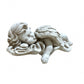 Sleeping Cherub Garden Statue, Antique Stone White Lying Angel Resin Figurine, Peaceful European Style Memorial Outdoor Lawn Ornament