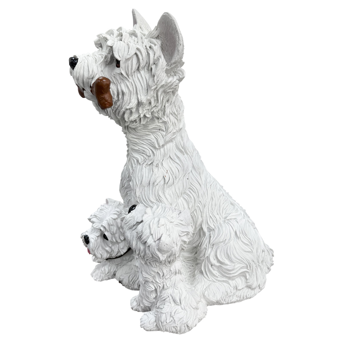 West Highland White Terrier Family Garden Statue Westie Dog Yard Decor Gift