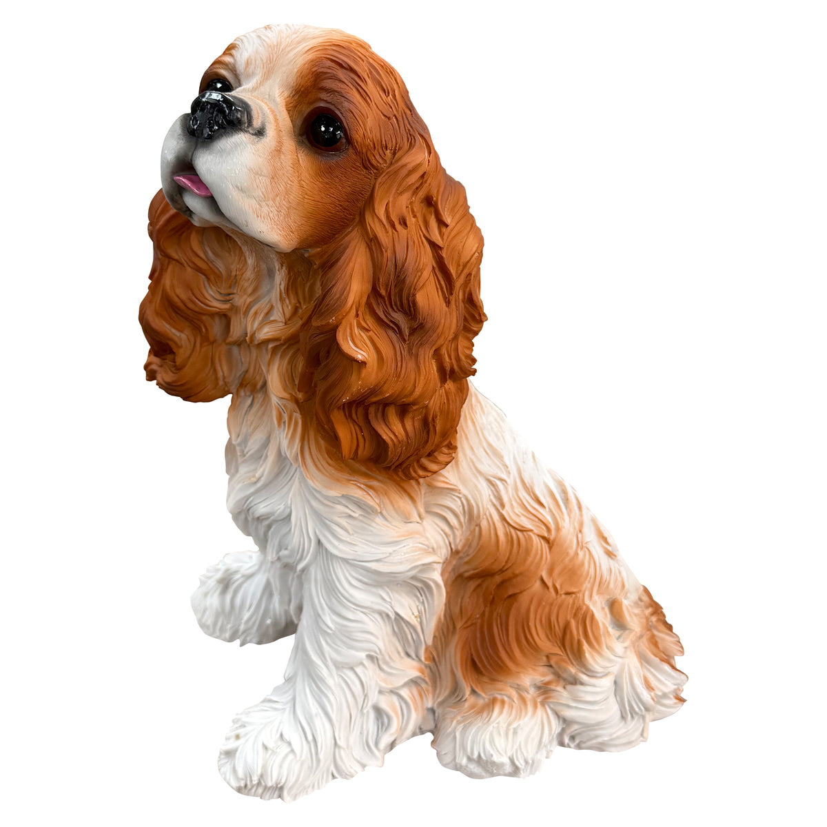 Lifelike Cavalier King Charles Spaniel Resin Statue, Patio Garden Dog Decor, Gift for Dog Lovers