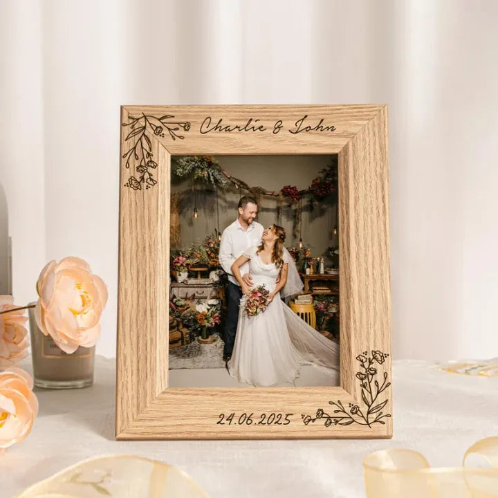 Personalized Engraved Wooden Photo Frame, 6x4 Inches