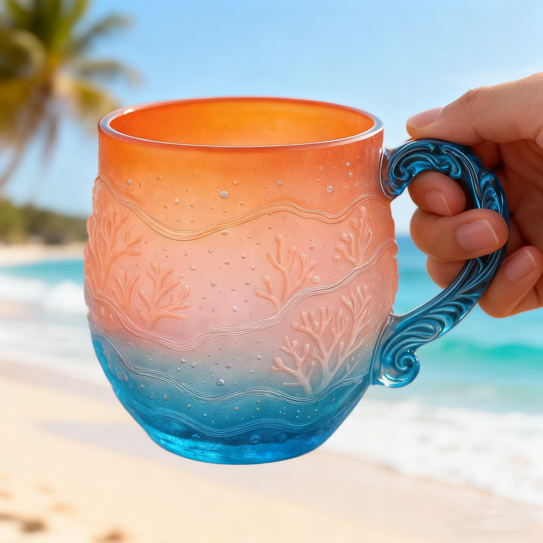 Ocean Sunset Gradient Glass Mug
