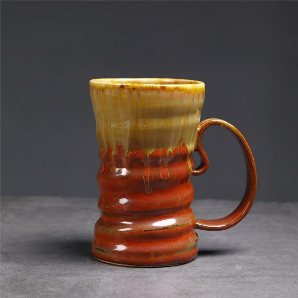 Handmade 17oz Stoneware Coffee Mug with Large Handle