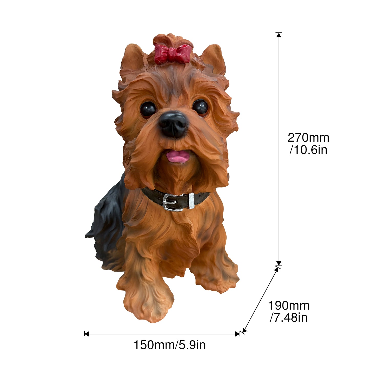 Lifelike Yorkshire Terrier Resin Statue, Cute Garden Yard Decor, Gift for Dog Lovers