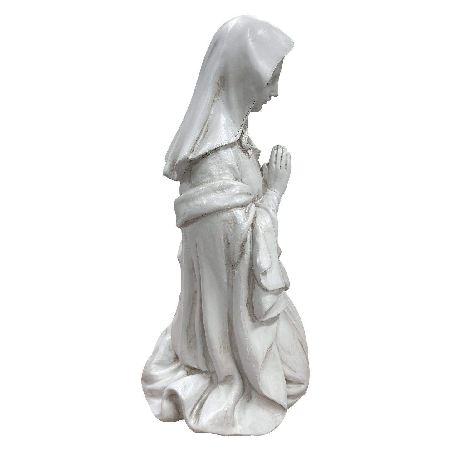Kneeling Praying Virgin Mary Resin Statue, Religious Altar Decor, Spiritual Gift for Believers