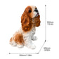 Lifelike Cavalier King Charles Spaniel Resin Statue, Patio Garden Dog Decor, Gift for Dog Lovers