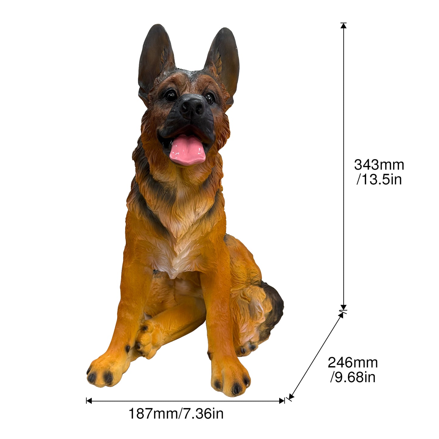 Lifelike German Shepherd Resin Statue, Outdoor Garden Yard Decor, Gift for Dog Lovers
