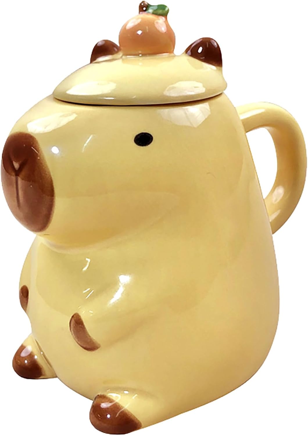 Capybara Ceramic Mug with Lid, 16 Oz Kapibara Tumbler