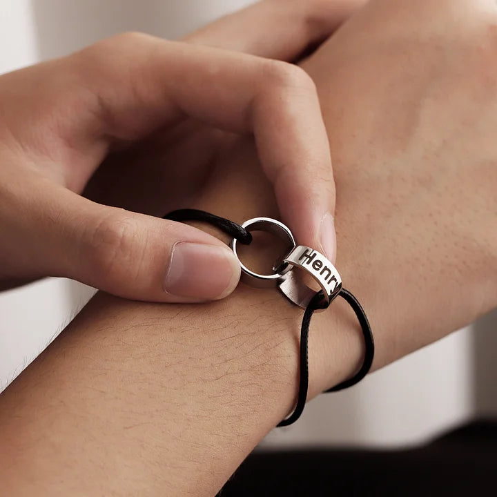 Personalized Engraved Name Bracelet with Adjustable Closure