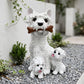 West Highland White Terrier Family Garden Statue Westie Dog Yard Decor Gift