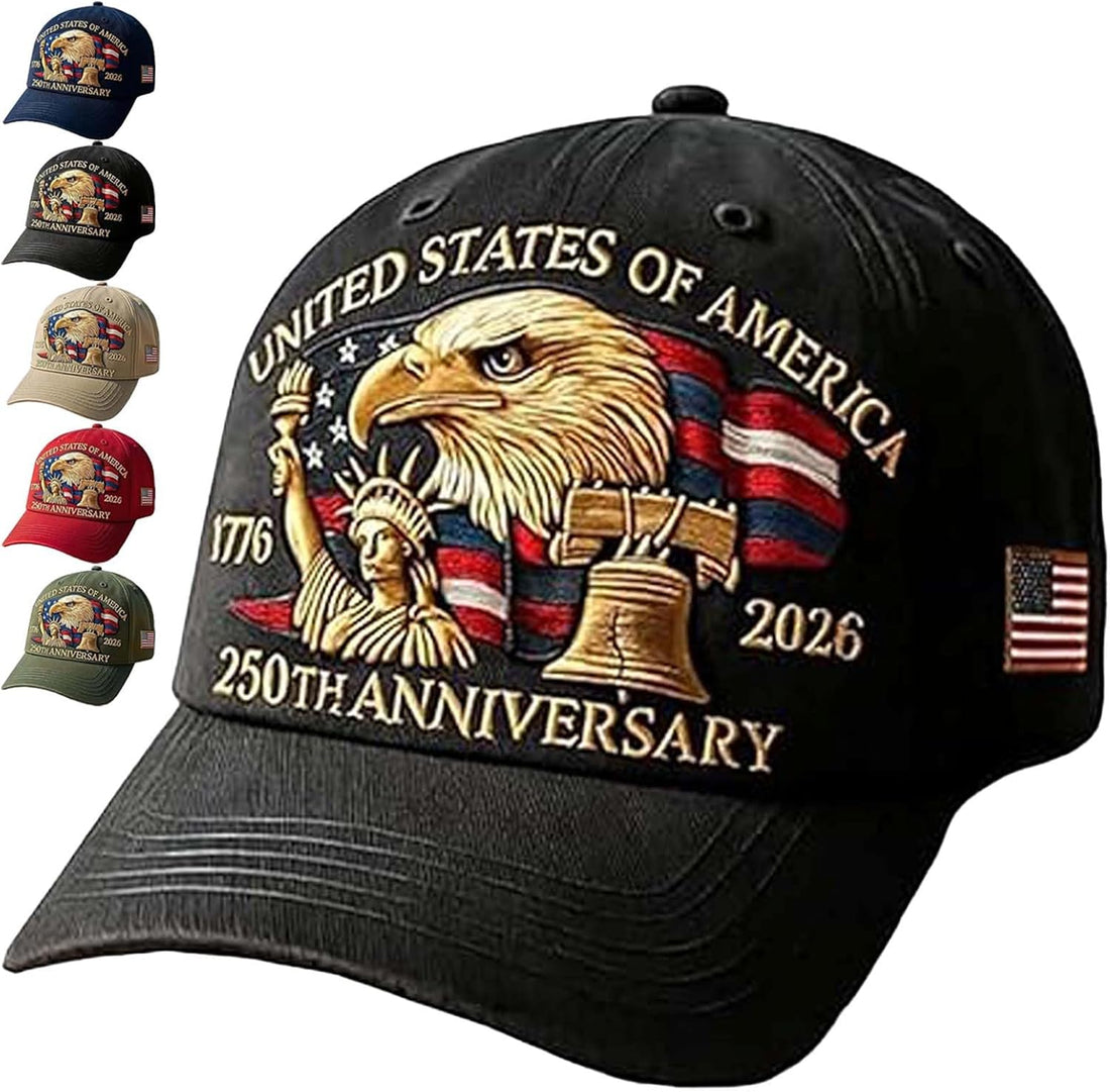 United States 250th Anniversary Hat with Eagle & Liberty