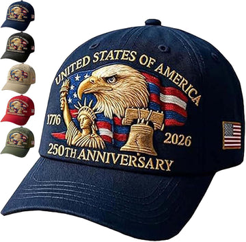 United States 250th Anniversary Hat with Eagle & Liberty