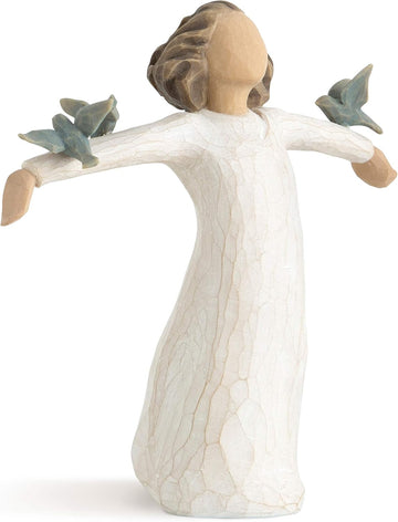 Willow Tree "Happiness" Hand-Painted Resin Figure with Three Bluebirds