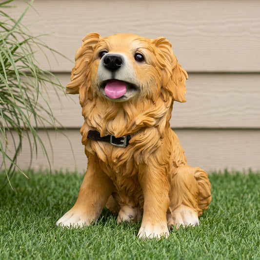 Lifelike Golden Retriever Resin Statue, Indoor & Outdoor Dog Decor, Gift for Dog Lovers
