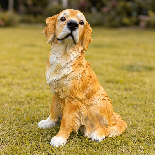 Lifelike Golden Retriever Resin Statue, Dog Garden Patio Decor, Gift For Dog Lovers