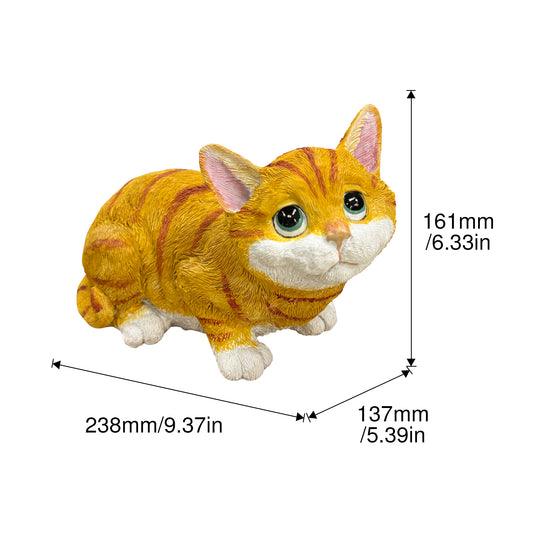 Lifelike Orange Tabby Resin Statue, Outdoor Garden Yard Decor, Gift for Cat Lovers