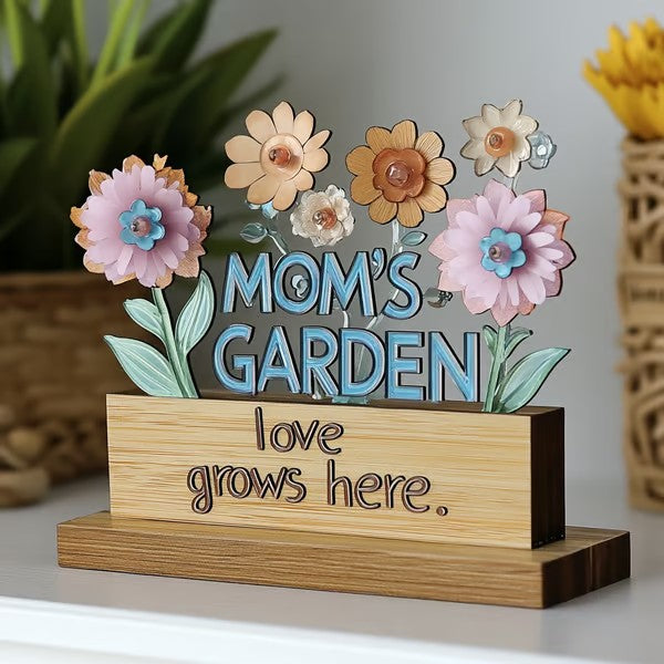 'Love Grows Here' Wooden Keepsake, Hand-Painted Mother’s Day Gift from the Heart