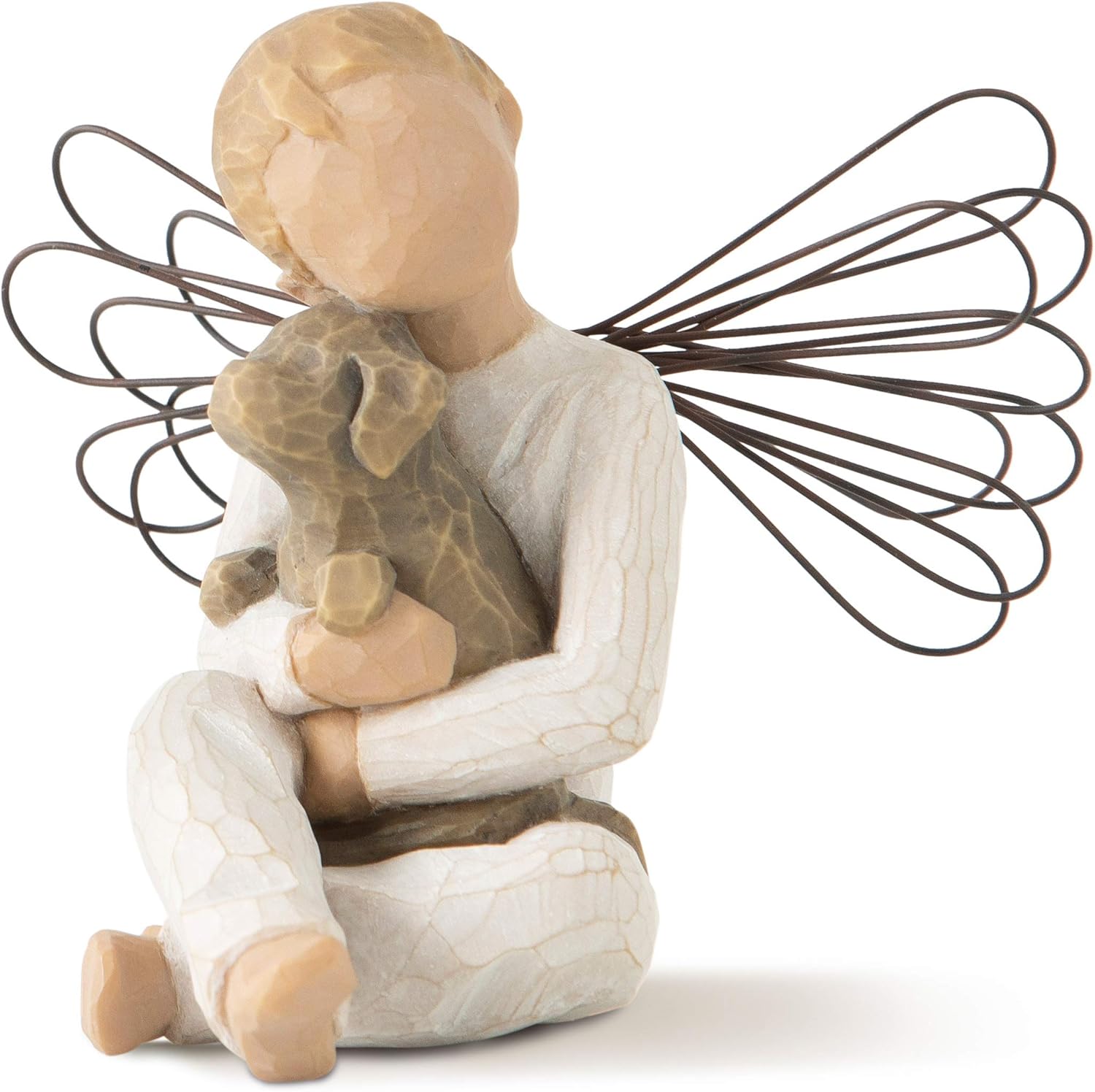 Willow Tree Angel of Comfort Hand-Painted Resin Figure with Dog
