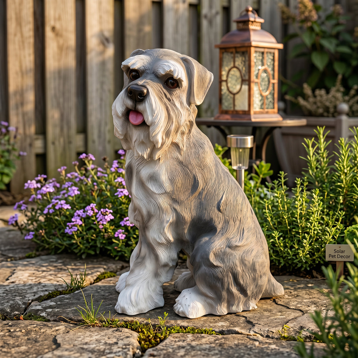 Lifelike Schnauzer Resin Statue, Outdoor Garden Patio Decor, Gift for Dog Lovers