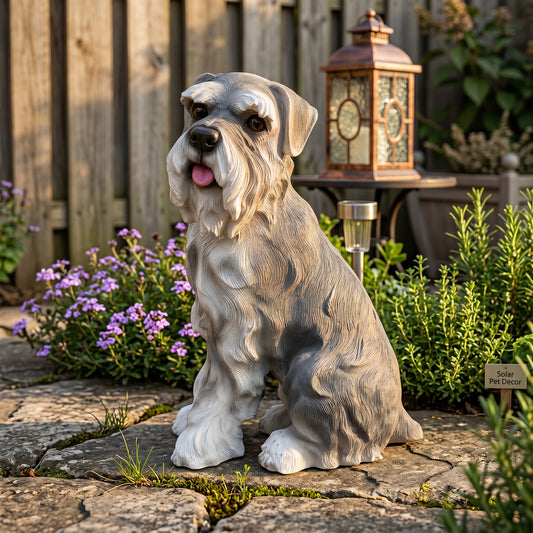 Lifelike Schnauzer Resin Statue, Outdoor Garden Patio Decor, Gift for Dog Lovers