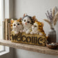 Three Kittens Welcome Resin Statue, Front Porch Entry Decor, Gift for Cat Lovers