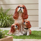 Cavalier King Charles Family Resin Statue, Garden Pet Group Sculpture, Gift for Dog Lovers
