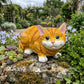 Lifelike Orange Tabby Resin Statue, Outdoor Garden Yard Decor, Gift for Cat Lovers