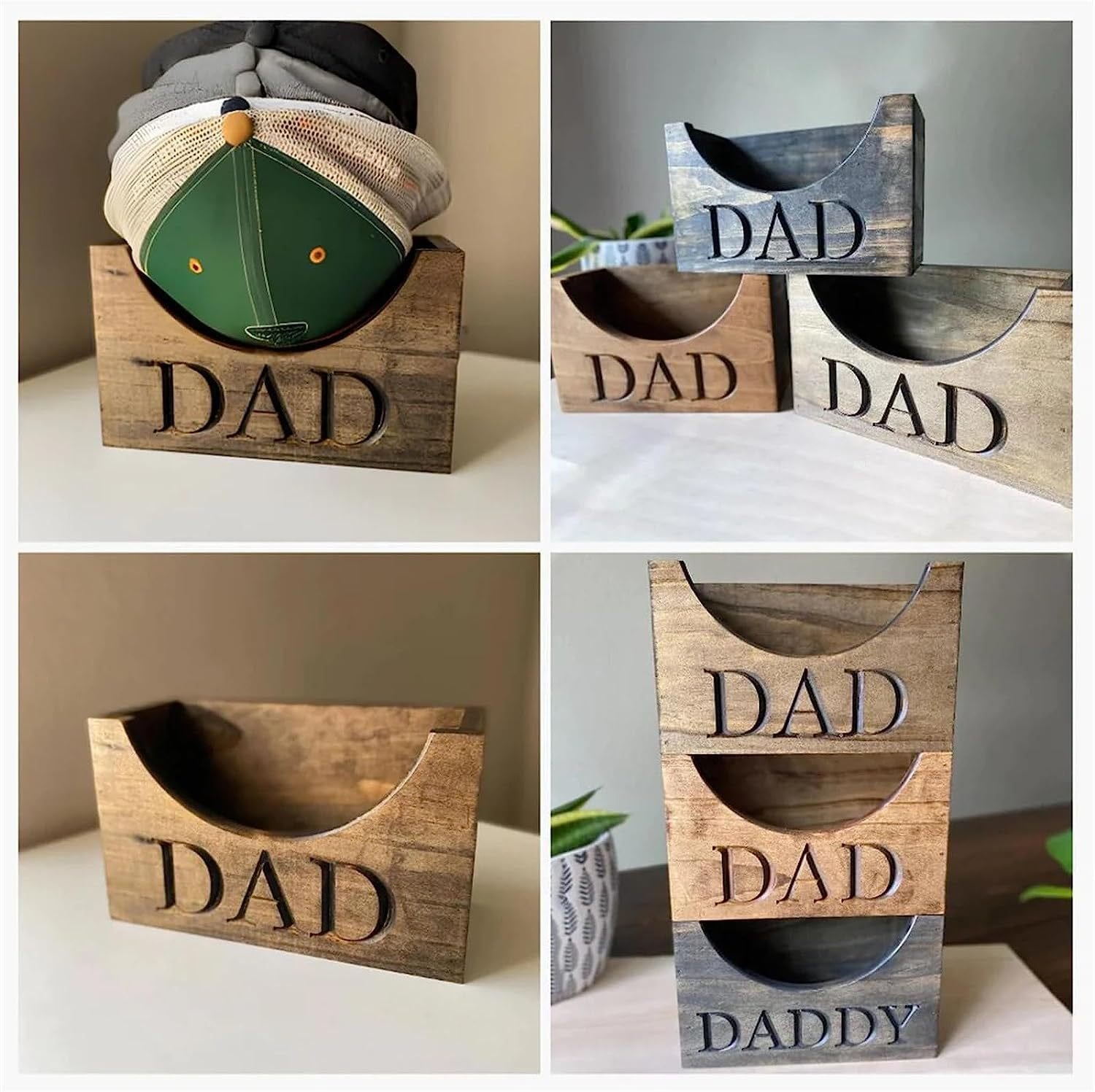 Father's Day Gift-Wooden Hat Holder Display Stand